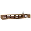vidaXL 3 Piece TV Cabinet Set with LED Lights Smoked Oak Engineered Wood