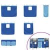 vidaXL Kids'Loft Bed Frame with Curtains Black and Blue 99.5 x 190 cm