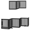 vidaXL Dog Gate with Door Foldable 15 Panels Black 750 cm Poplar Wood