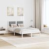 vidaXL Bed Frame Light Grey 135 x 190 cm Solid Pine Wood