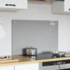 vidaXL Kitchen Backsplash Light Grey 80 x 50 cm Tempered Glass