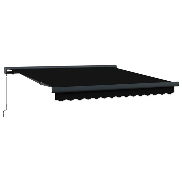 vidaXL Retractable Awning Black 300 x 250 cm Fabric and Metal