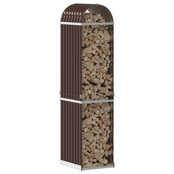vidaXL Log Holder Brown 40x45x170 cm Galvanised Steel