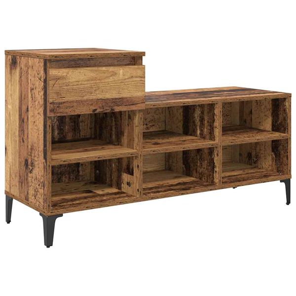 vidaXL Shoe Cabinet Old wood 102 x 36 x 60 cm Engineered wood