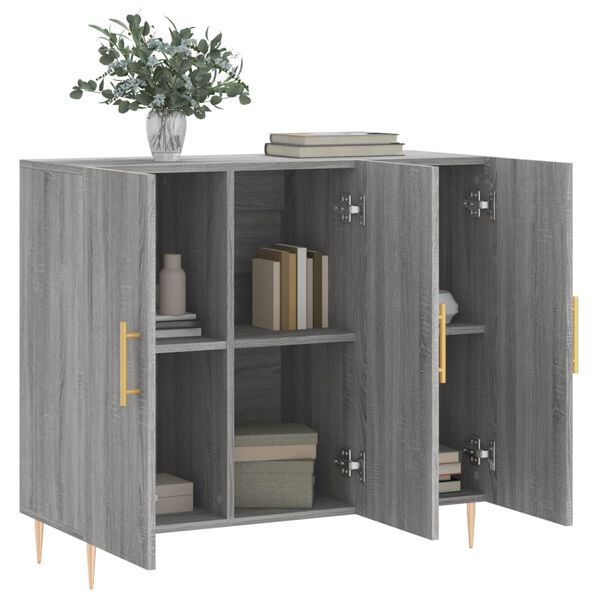 vidaXL Sideboard Grey Sonoma 90x34x80 cm Engineered Wood