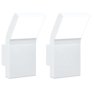 vidaXL Outdoor LED Wall Lights 2pcs White Die-cast Aluminium