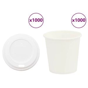 vidaXL Paper Coffee Cups with Lids 1000 pcs 4oz 100ml