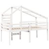 vidaXL High Sleeper Bed without Mattress White 90x190 cm Single Solid Wood Pine