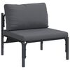 vidaXL Garden Sofa Set with Cushion 6 pcs Black Steel