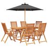 vidaXL Outdoor Dining Set with Parasol 8 pcs Anthracite and Natural