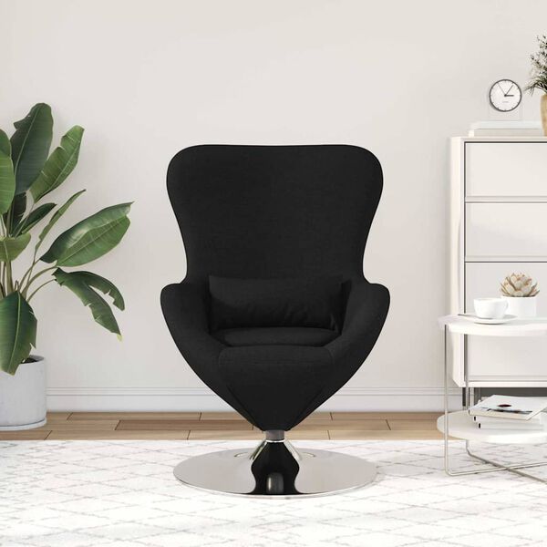 vidaXL Egg Chair Black 63 x 73 x 90 cm Fabric
