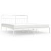 vidaXL Metal Bed Frame without Mattress with Headboard White 200x200cm