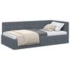 vidaXL Corner Bed Frame with Headboard Dark Grey 90 cm x 190 cm Velvet