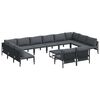 vidaXL Garden Sofa Set with Cushion 13 pcs Black Steel