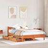 vidaXL Bed Frame with Drawers Wax Brown 140x200 cm Solid Wood Pine