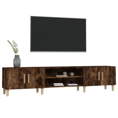 vidaXL TV Cabinet Smoked Oak 180x31.5x40 cm Engineered Wood