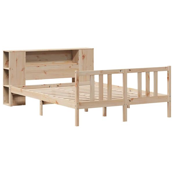 vidaXL Bookcase Bed without Mattress 135x190cm Solid Wood Pine