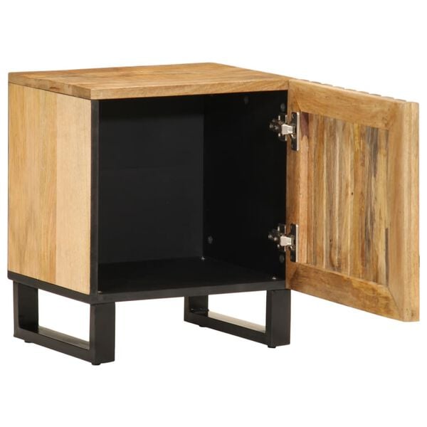 vidaXL Bedside Cabinet 40x34x46 cm Solid Wood Rough Mango