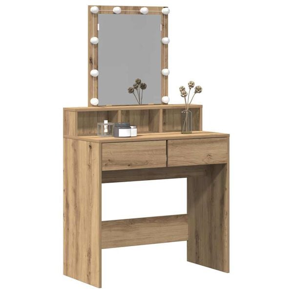 vidaXL Dressing Table Artisan oak 80 x 41 x 144.5 cm Engineered wood