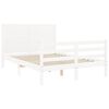 vidaXL Bed Frame without Mattress White 140x200 cm Solid Wood