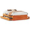 vidaXL Bed Frame without Mattress with Drawers Wax Brown 140x200 cm Solid Wood Pine