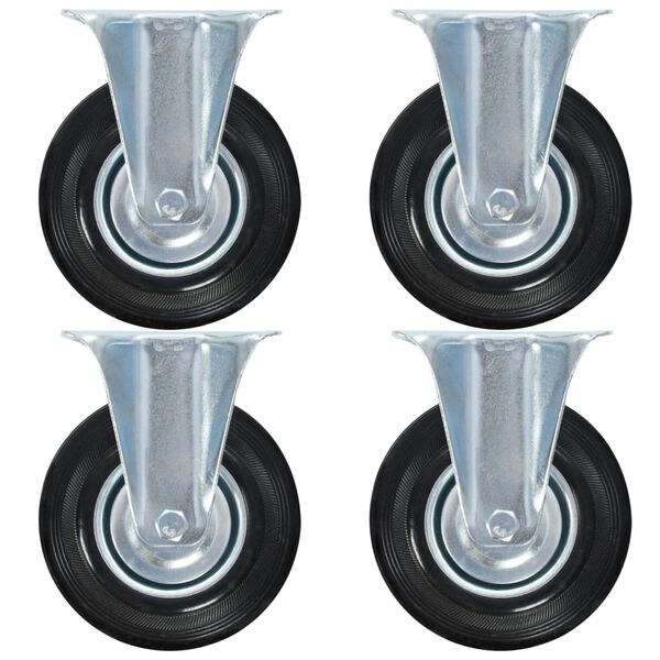 vidaXL Fixed Casters 4 pcs 125 mm