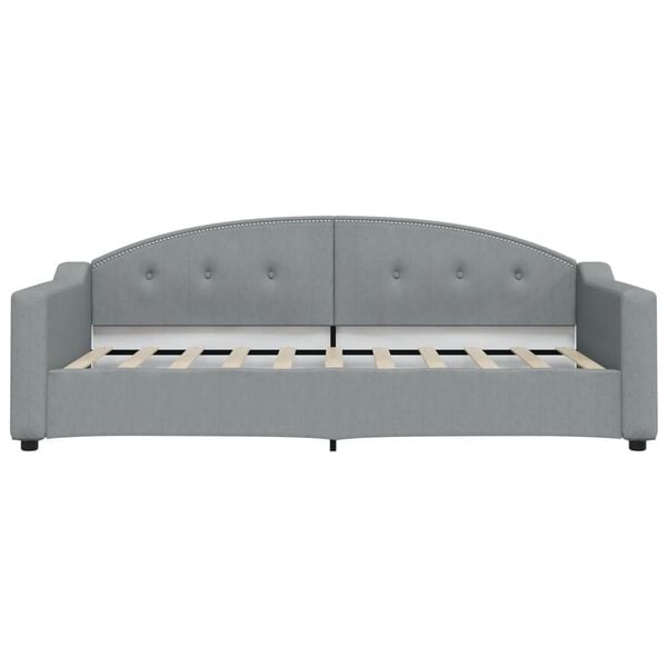 vidaXL Day Bed without Mattress Light Grey 90x190 cm Single Fabric