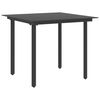 vidaXL Garden Table | Black | Powder-coated steel, glass | Medium | Durable