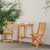 vidaXL Garden Chair Folding 2 pcs Oil Natural 40 x 42 x 85 cm