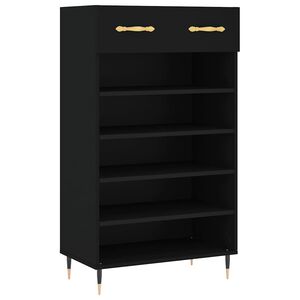 vidaXL Shoe Cabinet Black 60x35x105 cm Engineered Wood