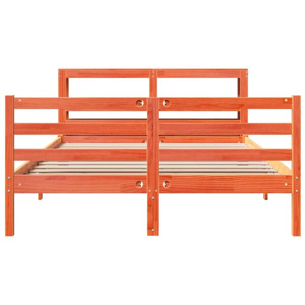 vidaXL Bed Frame without Mattress Wax Brown 160x200 cm Solid Wood Pine