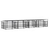 vidaXL Outdoor Dog Kennel with Roof Steel 15,02 m&sup2;