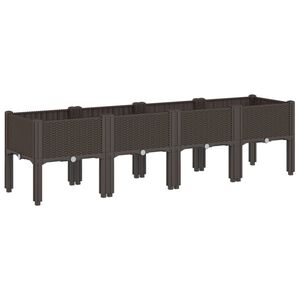 vidaXL Garden Planter with Legs Brown 160x40x42 cm PP