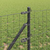 vidaXL Fence with Post Grey 0.4 x 25 m Steel and PVC