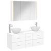 vidaXL Bathroom Furniture Set 4 pcs White Engineered Wood and Glass