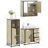 vidaXL 3 Piece Bathroom Furniture Set Sonoma Oak Engineered Wood