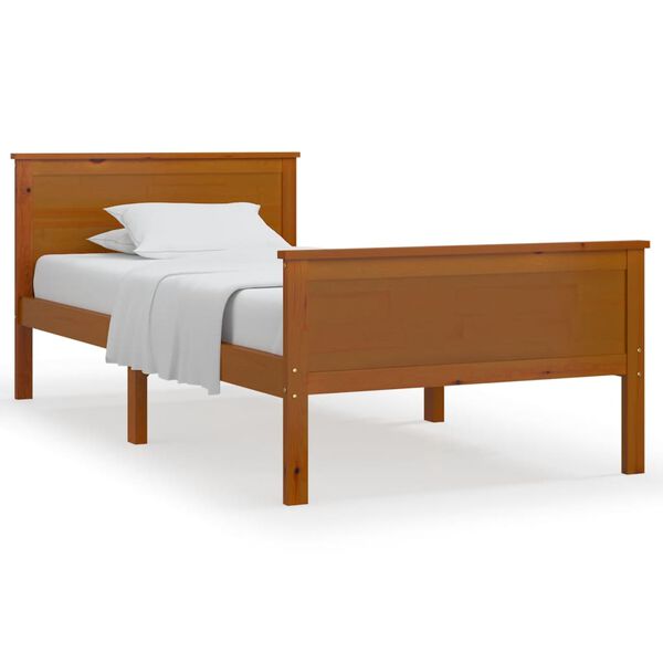 vidaXL Bed Frame without Mattress Honey Brown Solid Wood Pine 100x200cm