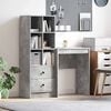vidaXL Desk with Drawer 2 pcs Concrete Grey