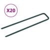 vidaXL Nails for Artificial Grass 20 pcs U-shape Iron