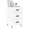 vidaXL Bedside Cabinet High Gloss White 40x40x66 cm Engineered Wood