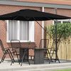 vidaXL Roma Parasol Black 286 x 285 x 265 cm Polyester and Aluminium