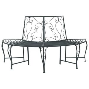 vidaXL Tree Bench 4-Seater 160 x 80 x 89 cm Steel Silver Grey