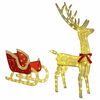 vidaXL Reindeer Pull Sleigh Warm white 70 x 26 x 128.5 cm Fabric