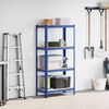 vidaXL 4-Layer Storage Shelf Blue Steel&Engineered Wood