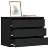 vidaXL Corner Chest of Drawers Black 80x41x58 cm Engineered Wood