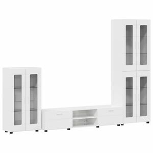 vidaXL TV Cabinet Set FLORIN High Gloss White Engineered Wood