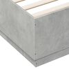 vidaXL Bed Frame with LED without Mattress Concrete Grey 150x200 cm King Size