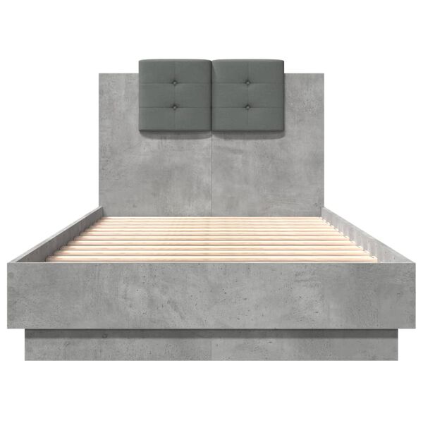 vidaXL Bed Frame without Mattress Concrete Grey 75x190 cm Small Single