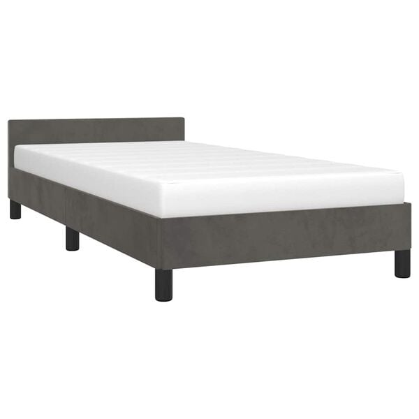 vidaXL Bed Frame without Mattress Dark Grey 90x190cm Single Velvet