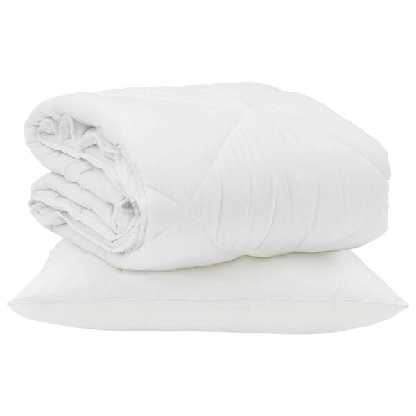 vidaXL Summer Duvet with Pillow 2 pcs White Microfiber